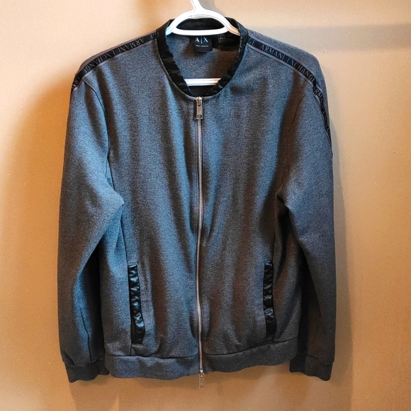 Men Armani Exchange Bomber Sweater Medium-Black - Picture 1 of 7